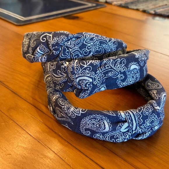 Source Unknown Accessories - Denim Paisley-print top-knot headband
